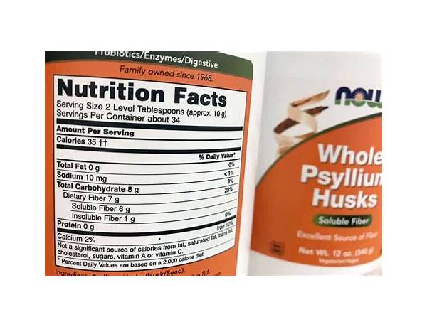 Psyllium fiber food facts