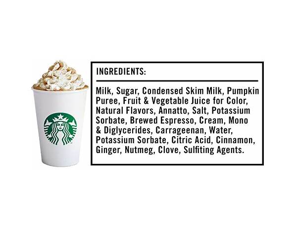 Pumpkin spice latte chilled espresso beverage, pumpkin spice latte nutrition facts