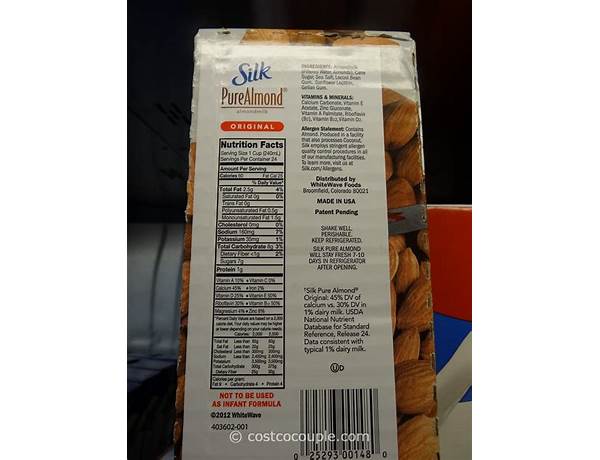 Pure almond malk food facts