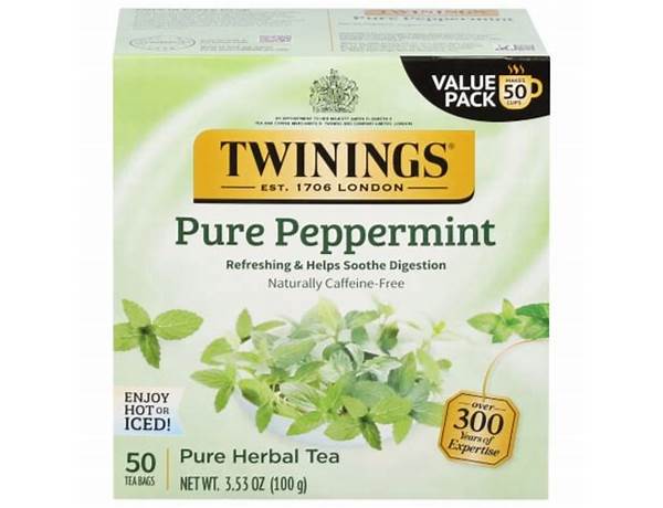 Pure peppermint herbal tea food facts