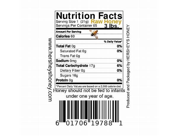 Pure raw honey wildflower nutrition facts