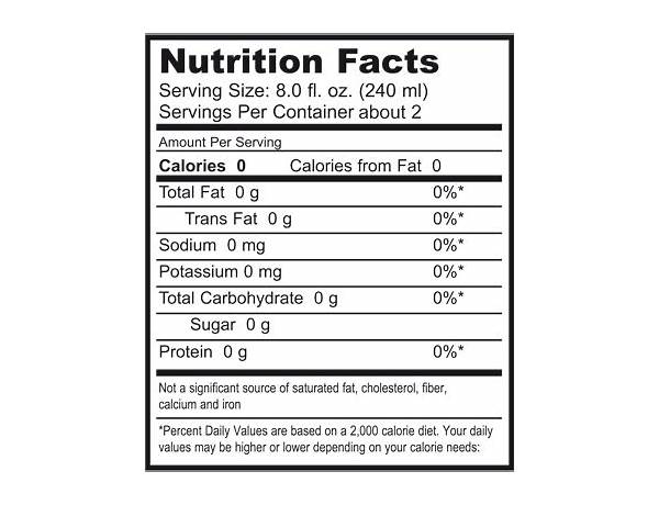 Pure water nutrition facts