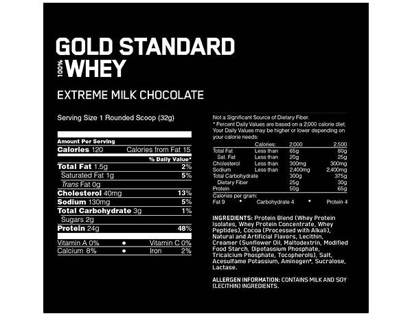 Pure whey protein chocolate cookies food facts