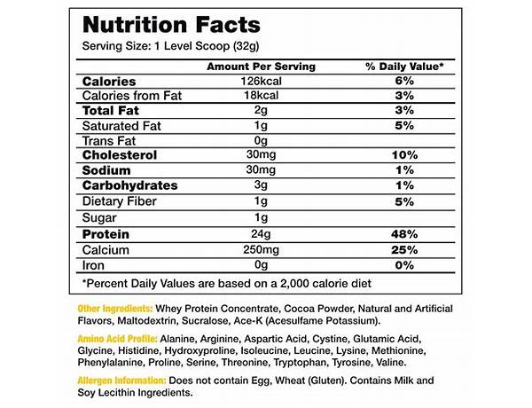 Pure whey protein chocolate cookies nutrition facts