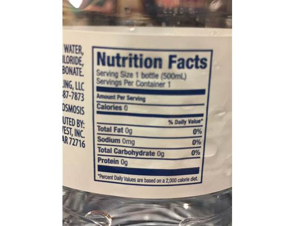 Purified drinking water ingredients