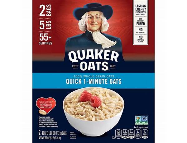 Quaker, 100% natural whole grain oatmeal food facts