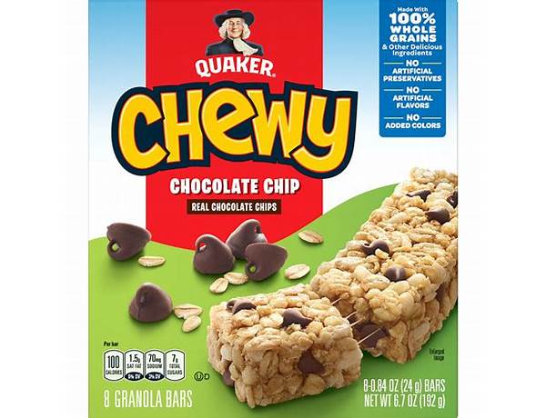 Quaker chewy granola bar chocolate chip food facts