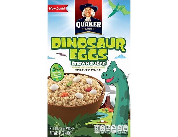 Quaker dinosaur eggs brown sugar instant oatmeal food facts