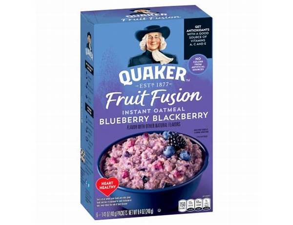 Quaker fruit fusion instant oatmeal blueberry blackberry food facts