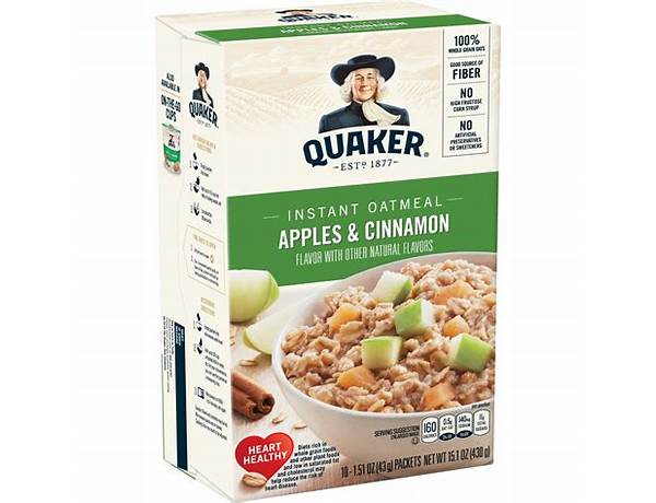 Quaker instant oatmeal apples and cinnamon food facts