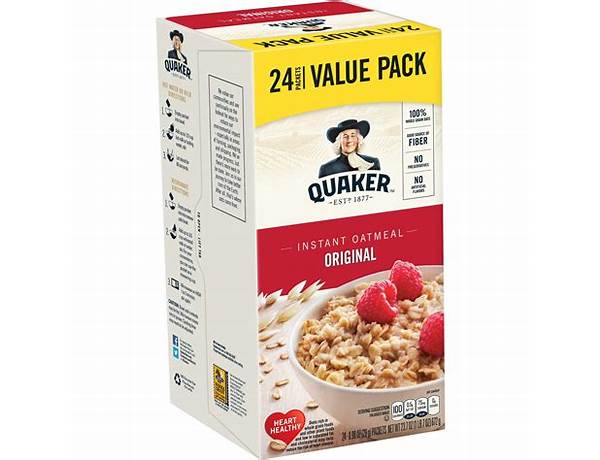 Quaker instant oatmeal original food facts