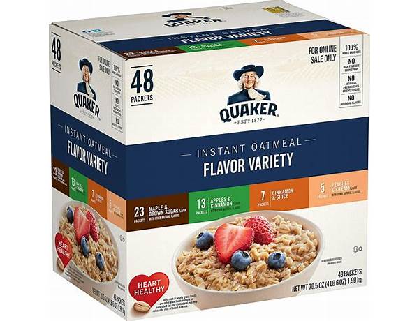 Quaker instant oatmeal variety pack food facts