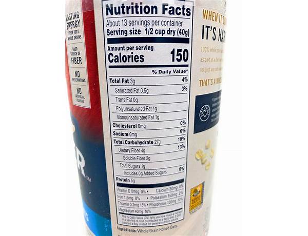 Quaker oats quick 1 nutrition facts