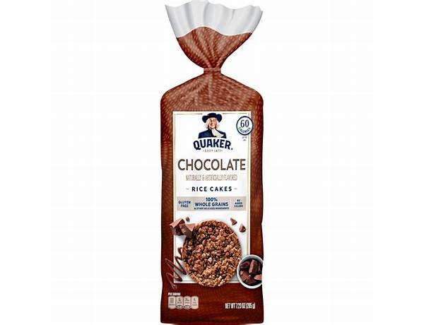 Quaker rice cakes chocolate crunch 7.23 ounce plastic bag nutrition facts