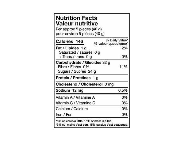 Quattro sour belts nutrition facts