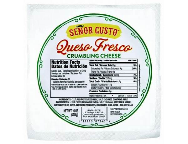 Queso fresco tradicional nutrition facts