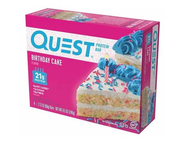 Quest birthday cake food facts