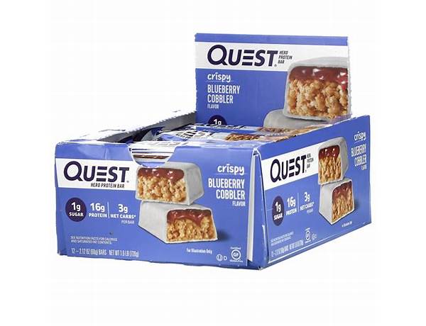 Quest blueberry cobbler hero protein bar food facts