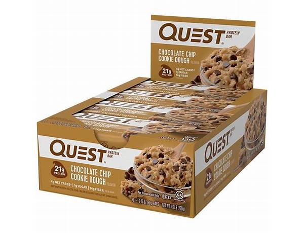 Quest chocolate chip cookie dough bar food facts