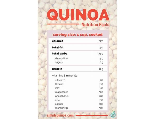 Quinoa facile nutrition facts