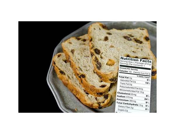 Raisin bread food facts