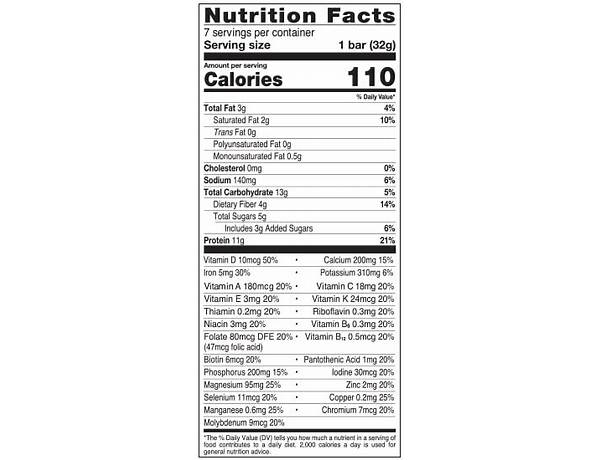 Raisin oat cinnamon crisp bar nutrition facts