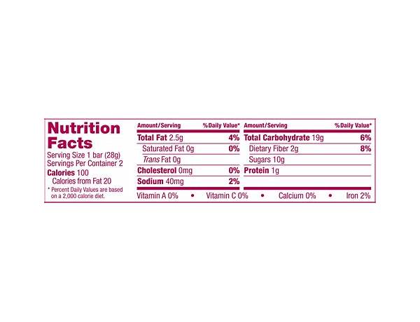 Raspberry fig bar food facts