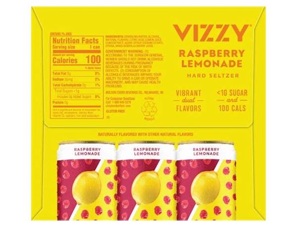 Raspberry lemon hard seltzer food facts