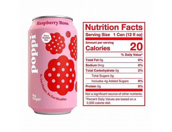 Raspberry rose prebiotic soda food facts