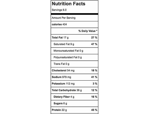 Ravioli florentine nutrition facts