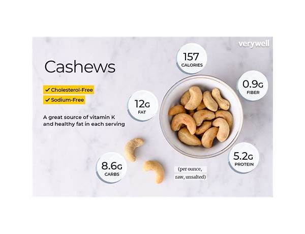 Raw cashews food facts