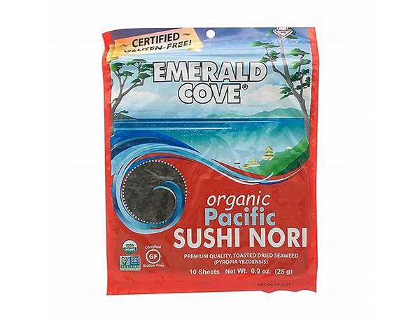 Raw certified organic nori seaweed food facts