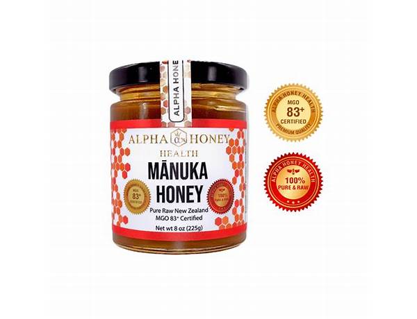 Raw manuka honey ingredients