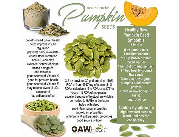 Raw pumpkin seeds ingredients