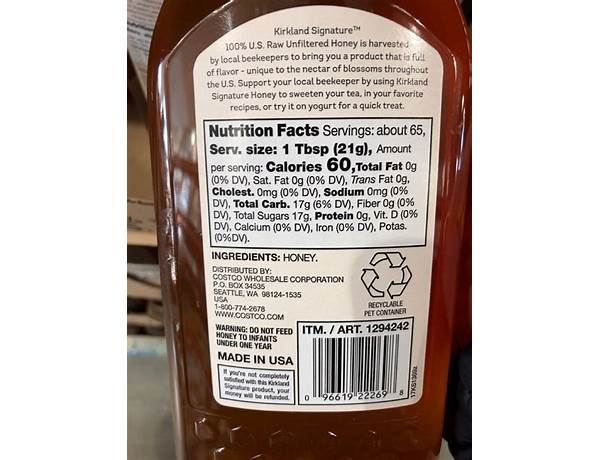 Raw unfiltered honey ingredients