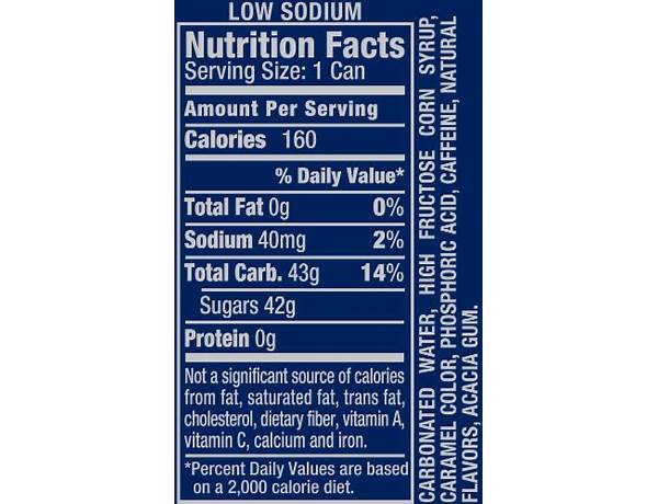 Rc cola nutrition facts