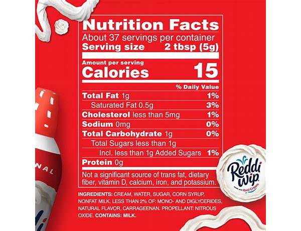 Real light whipped cream food facts