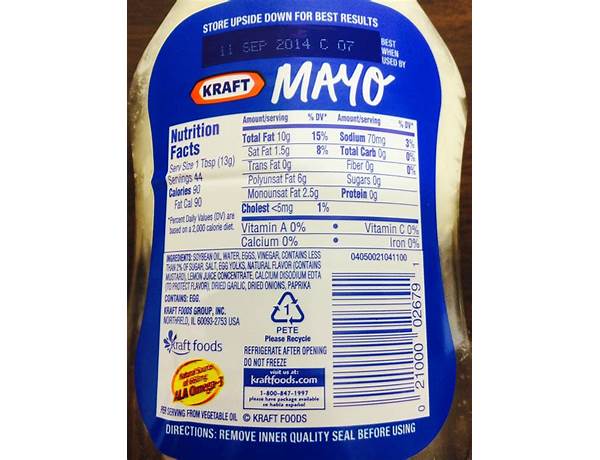 Real mayo with avocado oil nutrition facts