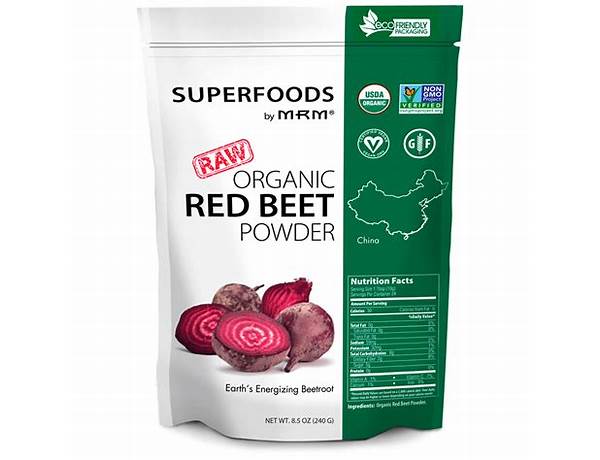 Red beet power ingredients