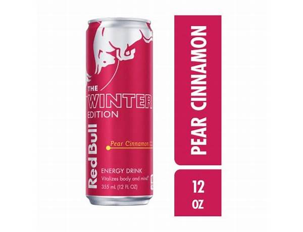 Red bull winter edition (pear cinnamon) food facts