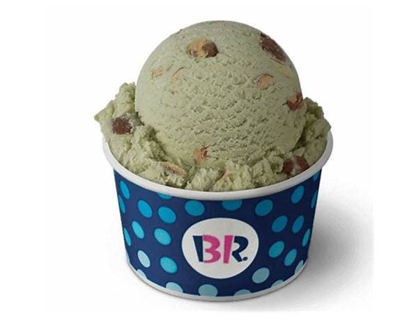 Red button ice cream pistachio with almonds. food facts