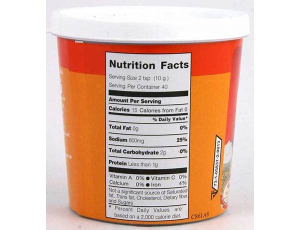 Red curry paste nutrition facts