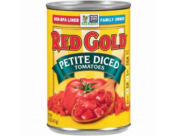 Red gold petite diced tomatoes & green chilies, mild food facts