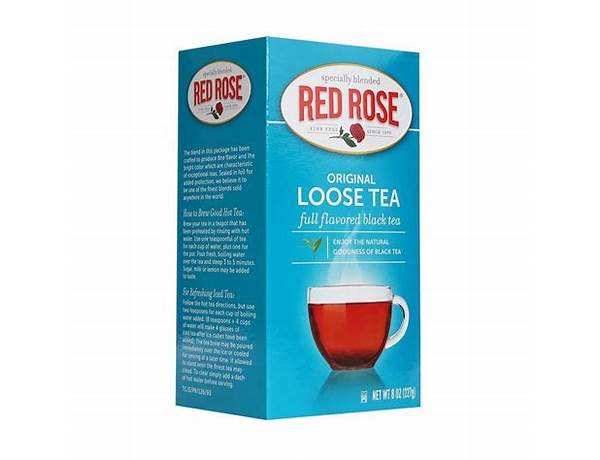 Red rose loose leaf tea food facts