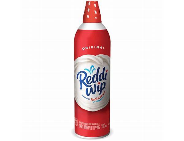 Reddi whip original whipped topping food facts