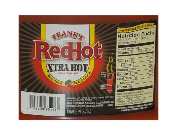 Redhot sauce food facts