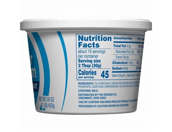 Reduced fat sour cream nutrition facts