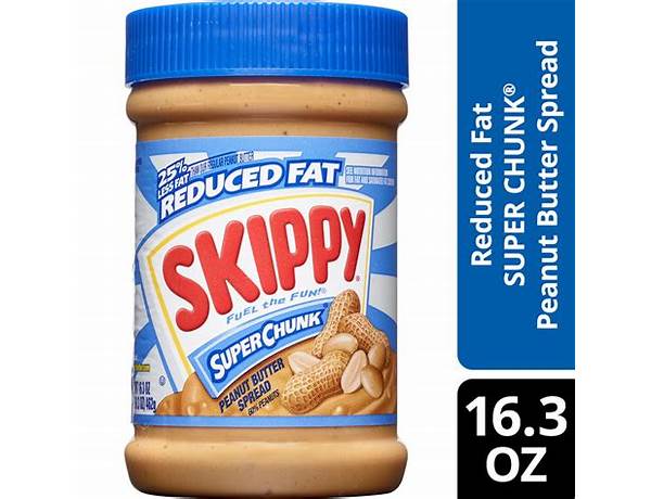 Reduced fat super chunk peanut butter spread food facts