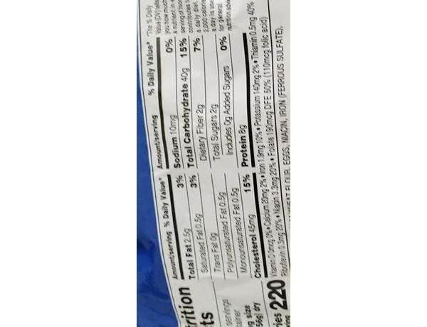 Regganp noodles nutrition facts