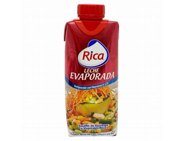 Rica leche evaporada food facts